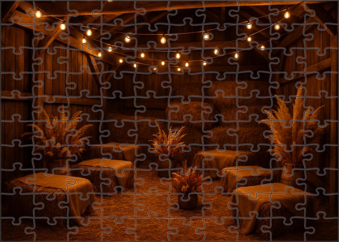 Amber Hayloft Celebration Twine Lights And Rustic Elegance Puzzle Fun