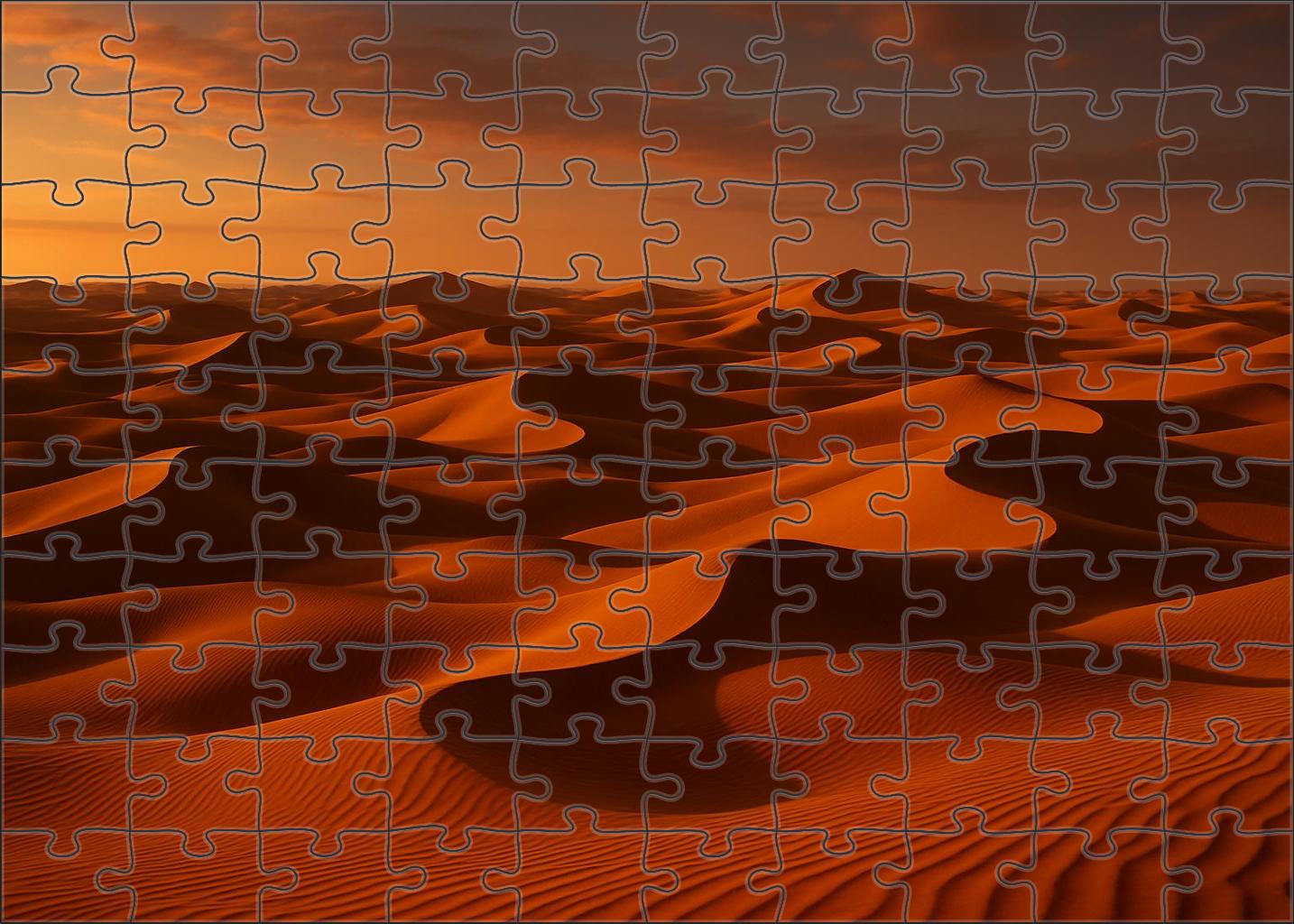 Golden Hour Dune Sea Radiant Peaks And Valleys Bathed In Soft Light Premium Puzzle Pieces