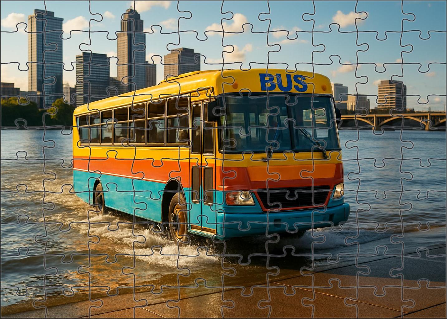 Amphibious Electric Bus 300 Piece Puzzle