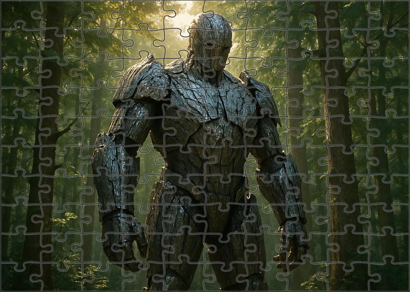 Ironbark Colossus Towering Forest Guardian With Living Metal Skin Large Format Puzzle