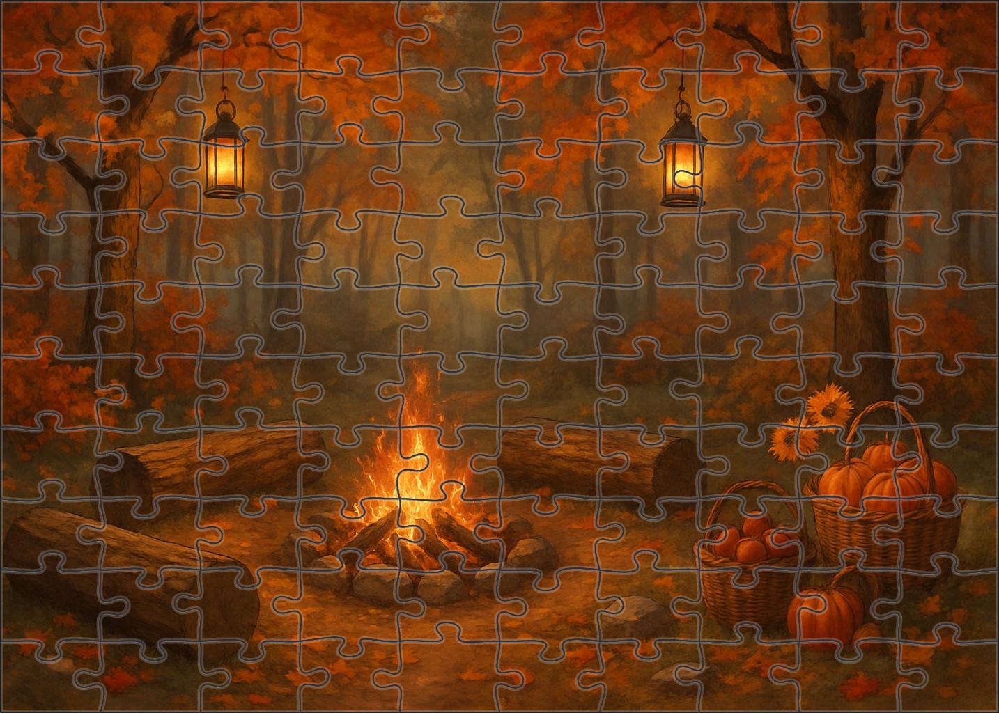 Autumn Woodland Story Circle Puzzle For Adults
