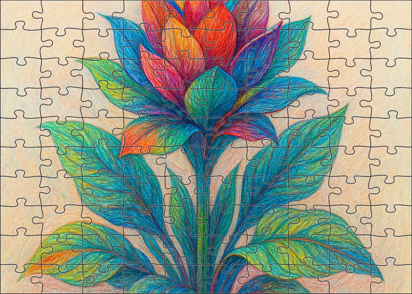 Fantastical Plant Hybrid Colored Pencil Drawing Of Imaginary Flora With Layered Textures 1000 Piece Puzzle