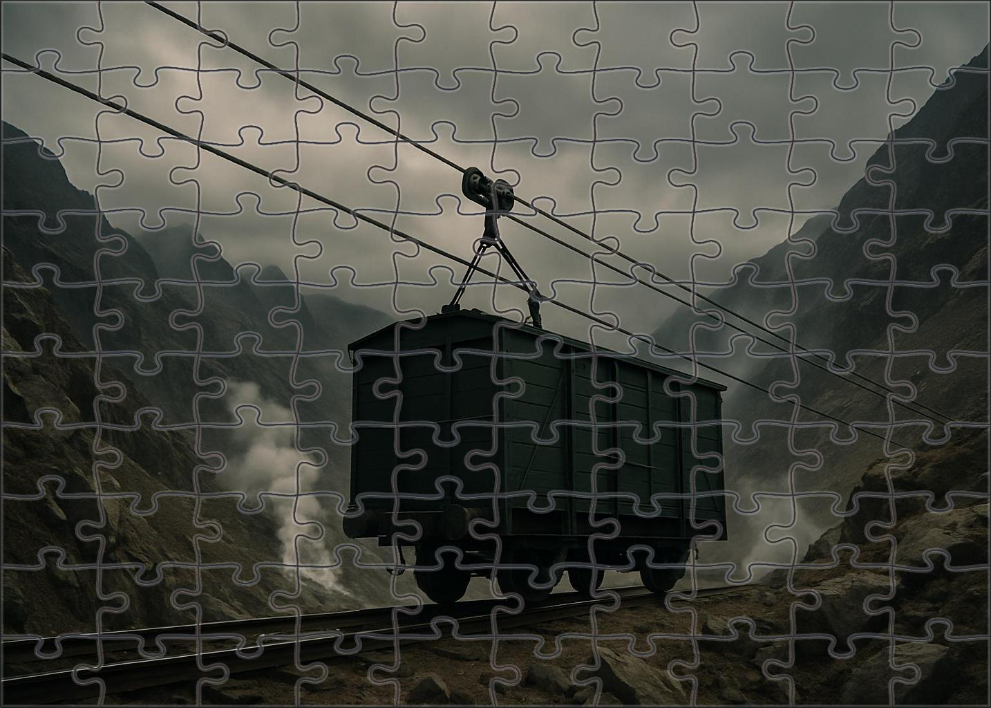 Electrified Cable-hauled Freight Wagon 100 Piece Puzzle