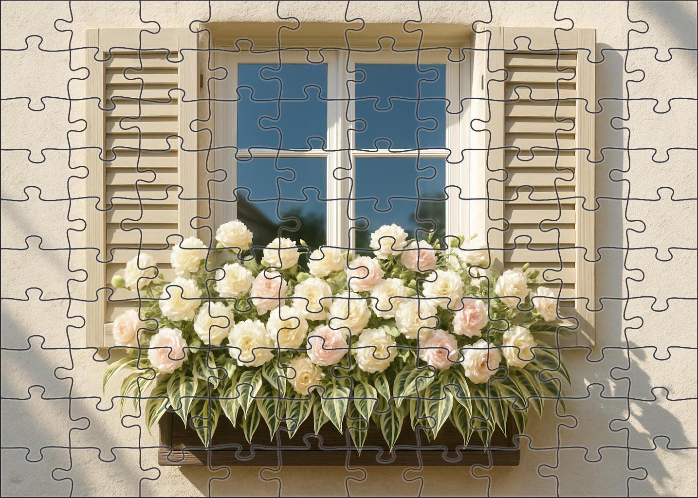 Blush Garden Window Box Cream And Soft Pink Blooms With Variegated Leaf Accents Puzzle For Kids