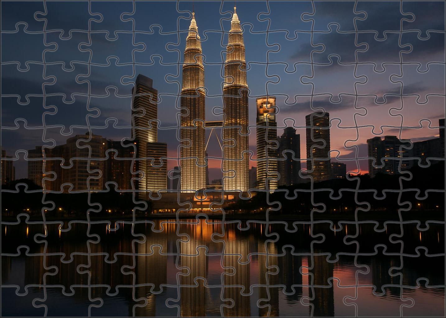 Kuala Lumpur Petronas Twin Towers Skyline Among Asias Most Recognizable City Profiles Puzzle For Kids