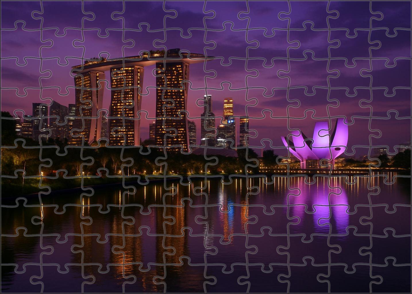 Singapore Marina Bay Skyline Futuristic And Green Urban Vision Mini Puzzle