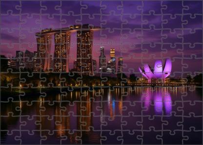Singapore Marina Bay Skyline Futuristic And Green Urban Vision Mini Puzzle
