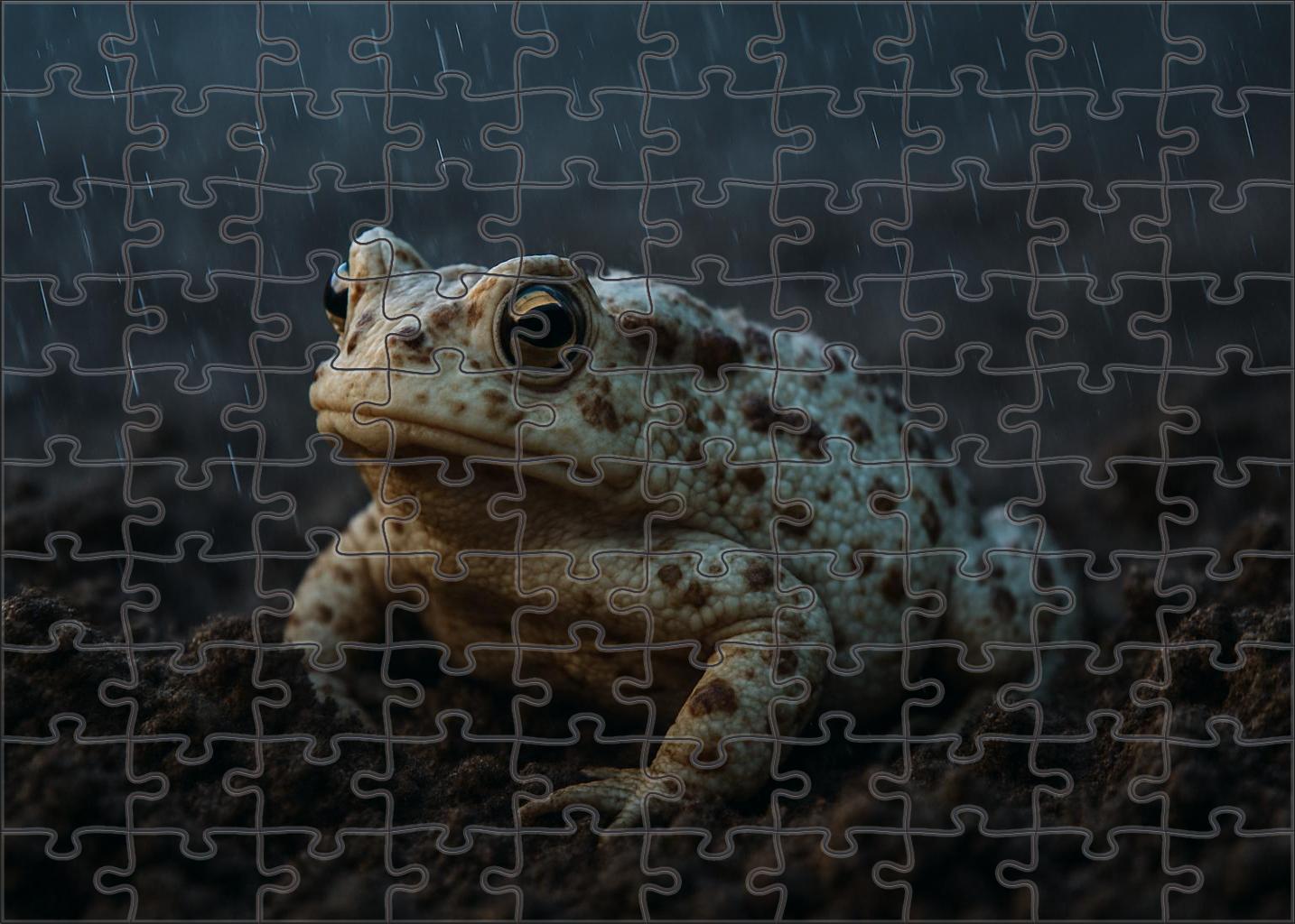 Ivory Mottled Toad Amphibian With Distinctive Spotting And Burrowing Tendencies Custom Jigsaw Puzzle