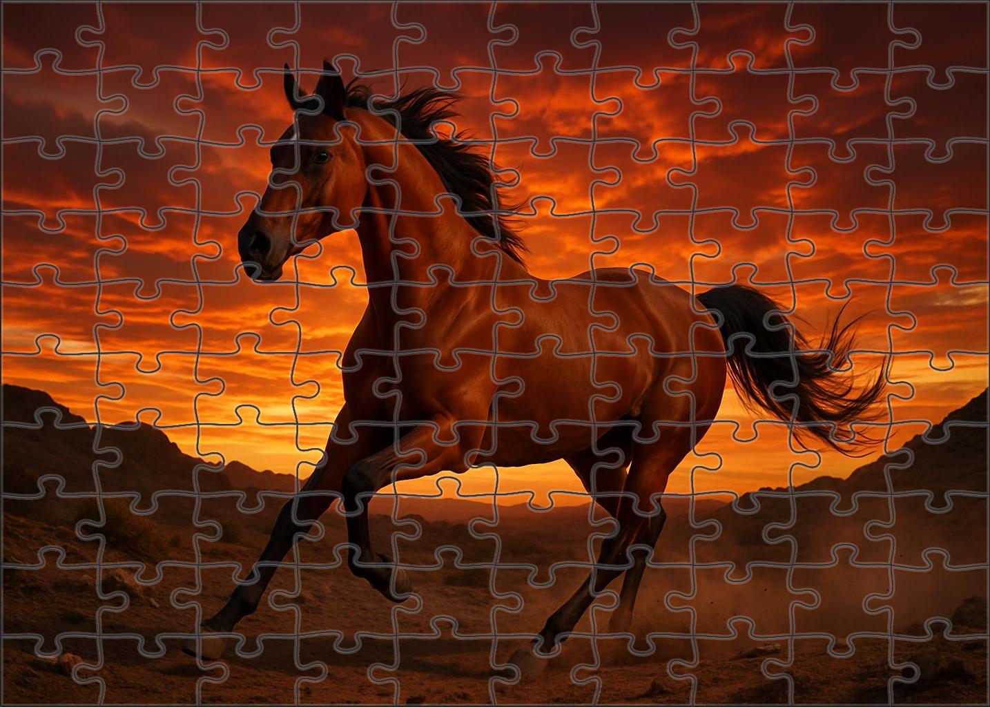 Crimson Ember Spirited Sorrel Arabian Gelding With Endurance Stamina 50 Piece Puzzle