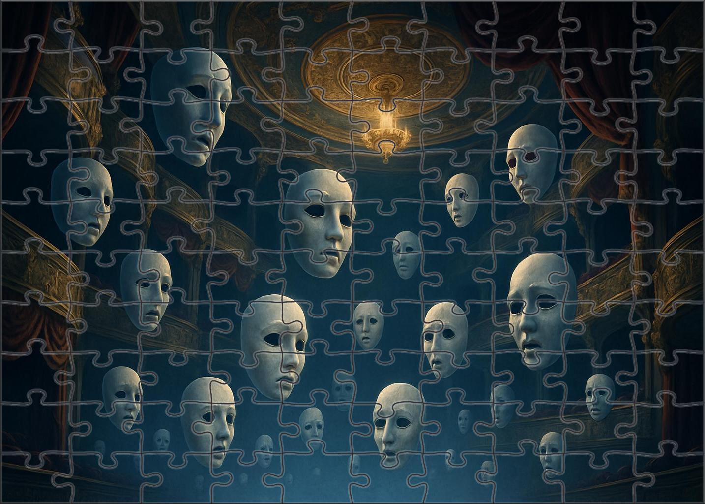 The Upside-down Theater Of Floating Masks 300 Piece Puzzle