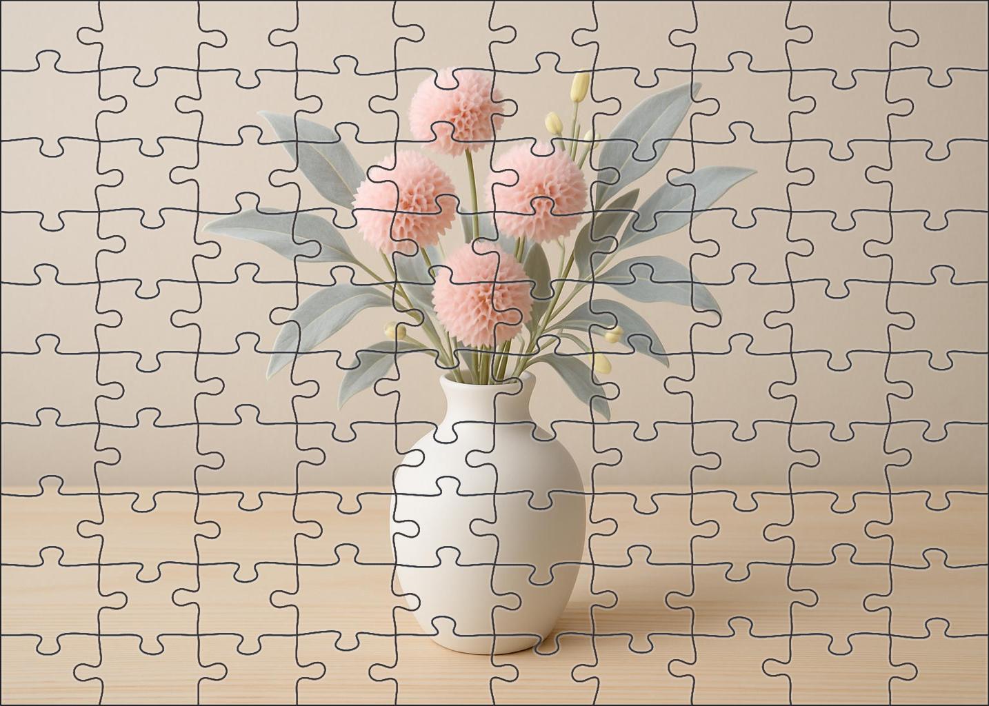 Blush Charm Vase Soft Pink Blooms With Silvery Leaves Family Puzzles