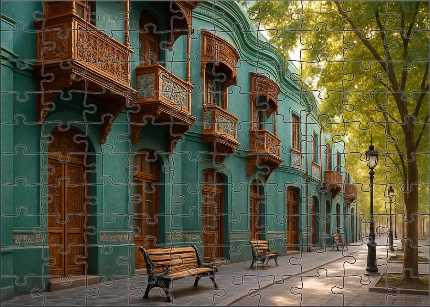 Teal Crescent Mini Puzzle