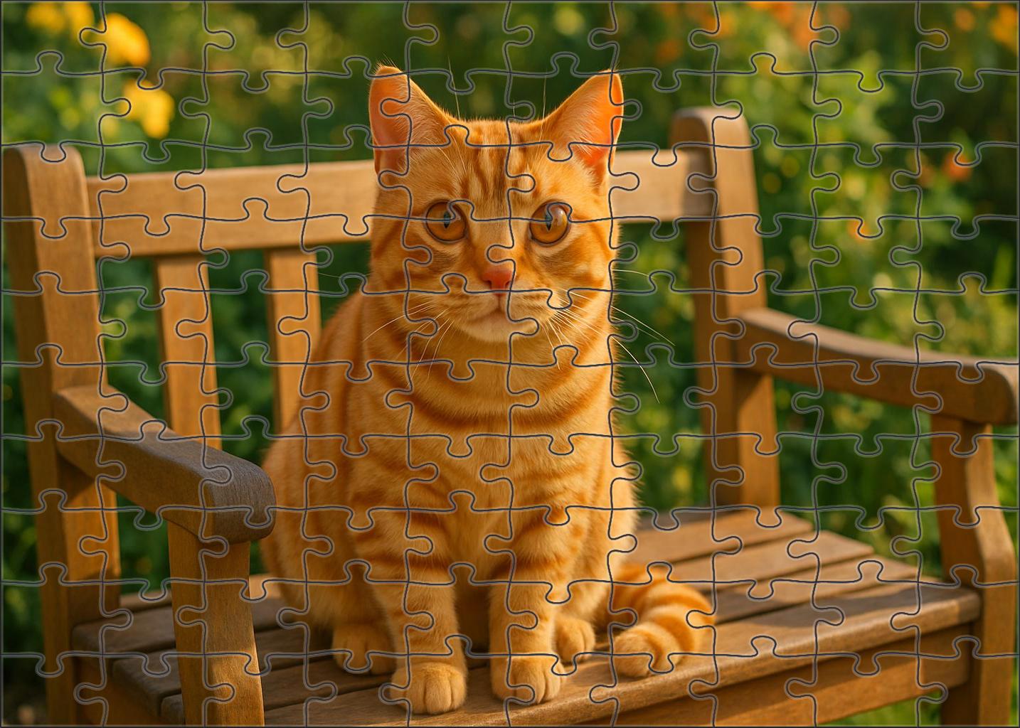 Golden Aura Radiant Yellow Tabby With Friendly Disposition Unique Puzzle Design
