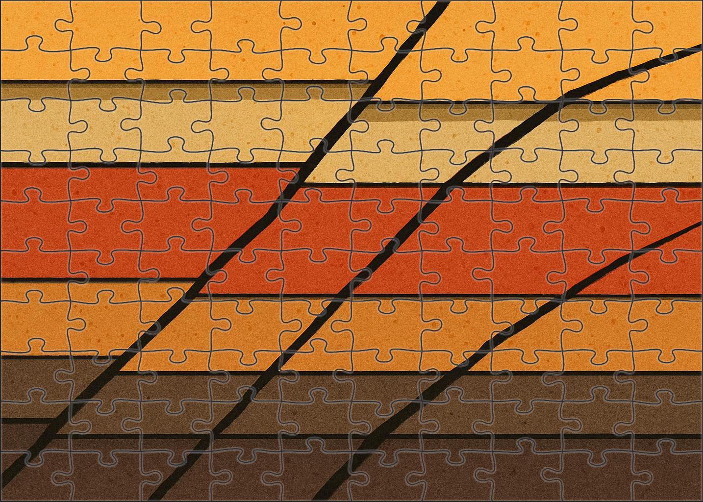 Layered Geological Section Model Premium Puzzle Pieces