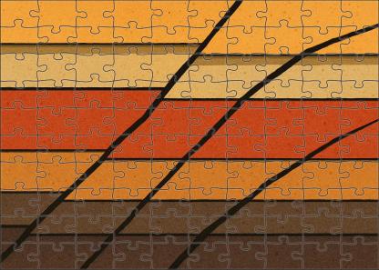 Layered Geological Section Model Premium Puzzle Pieces