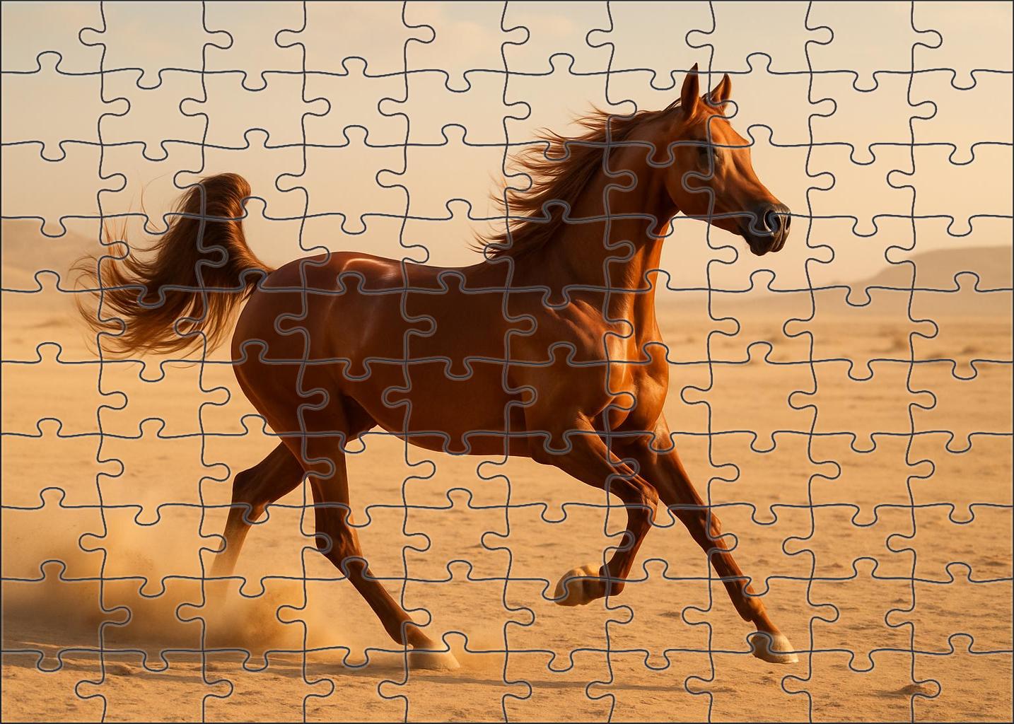 Crimson Cascade Spirited Chestnut Arabian Mare With Flowing Mane 200 Piece Puzzle