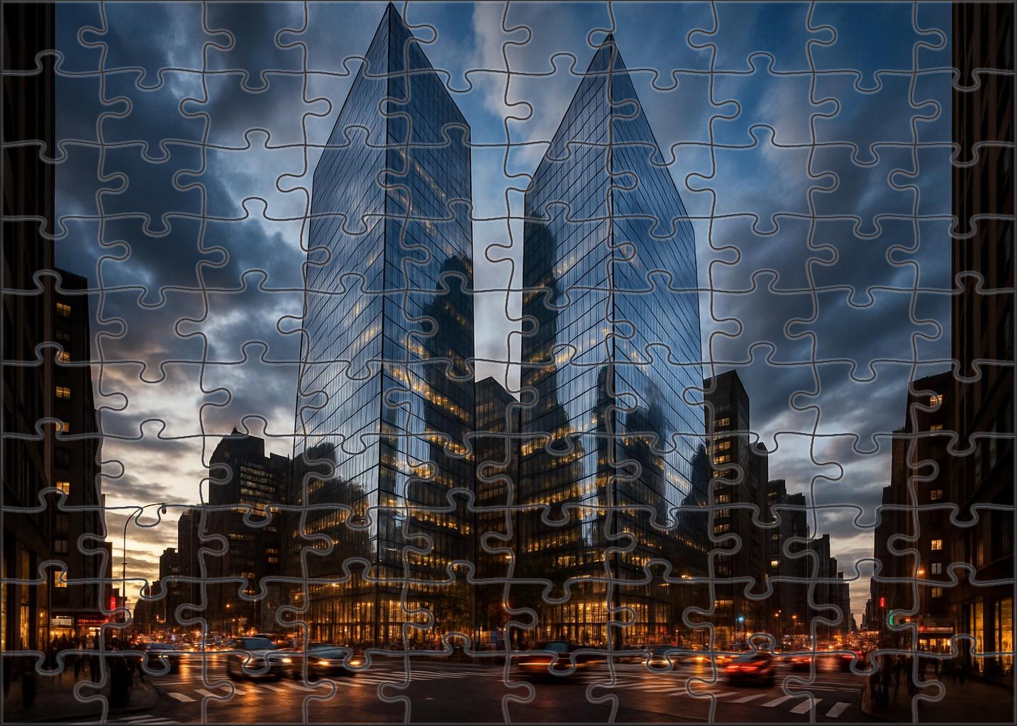 Moscow City Skyline Futuristic Glass Towers Creating A Bold Financial District Profile Puzzle Challenge