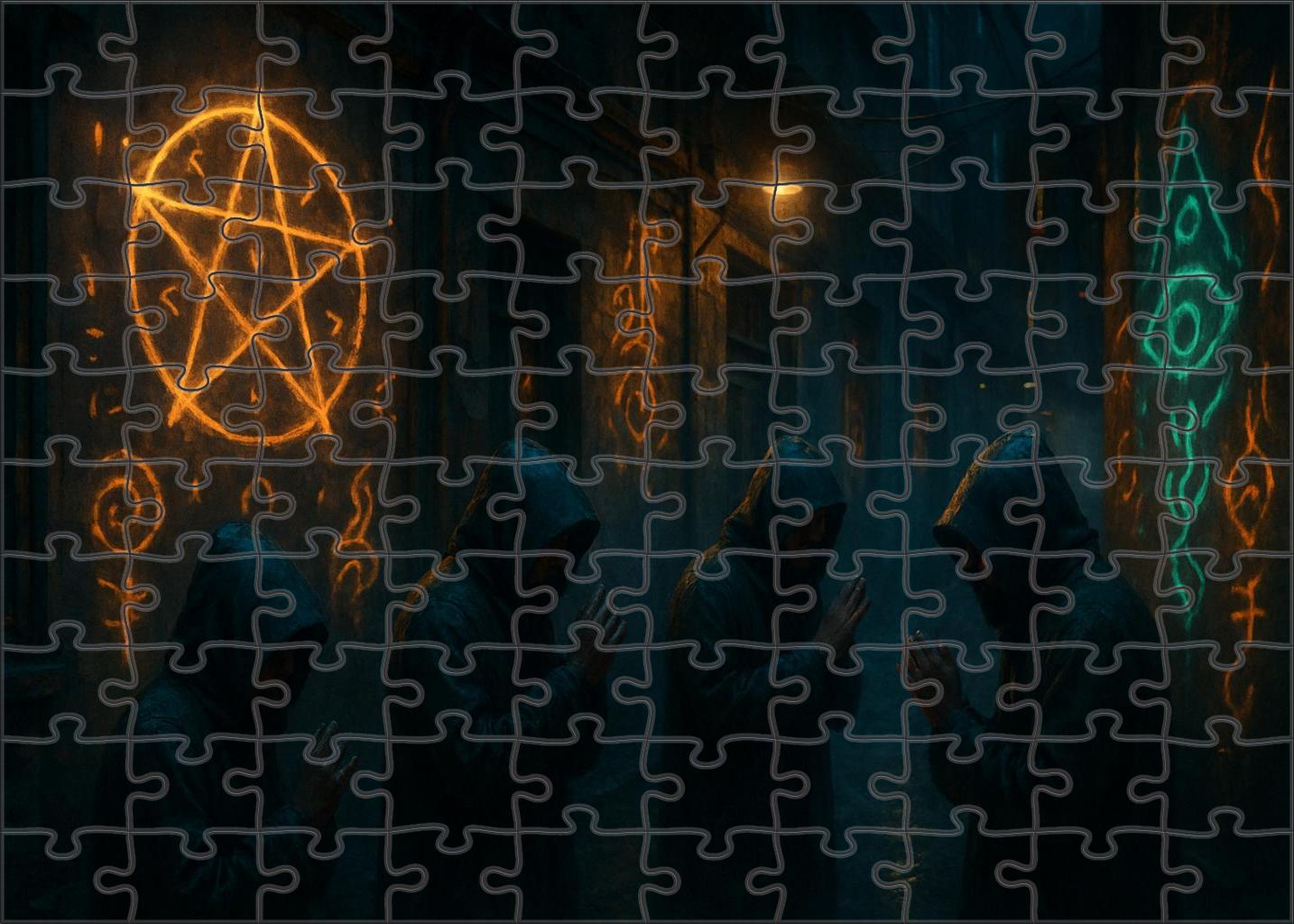 Mystical Urban Fantasy Realm Unique Puzzle Design