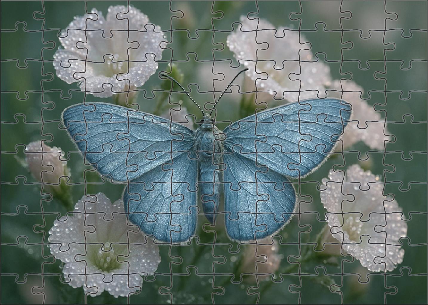 Silver Dew Moth Dawn-active Pollinator With Reflective Wings Puzzle Collection