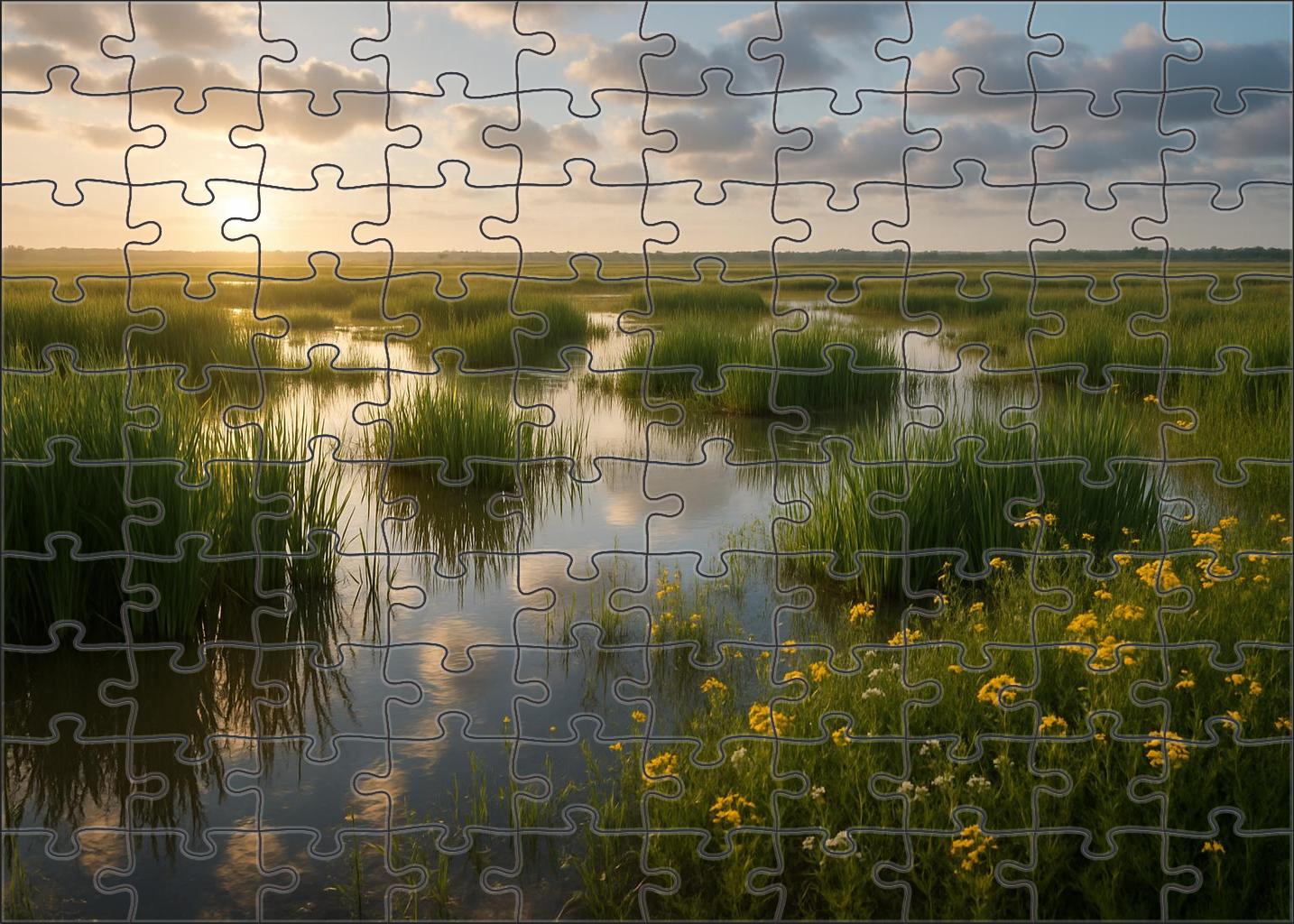 Sunlit Wetland Meadow 20 Piece Puzzle