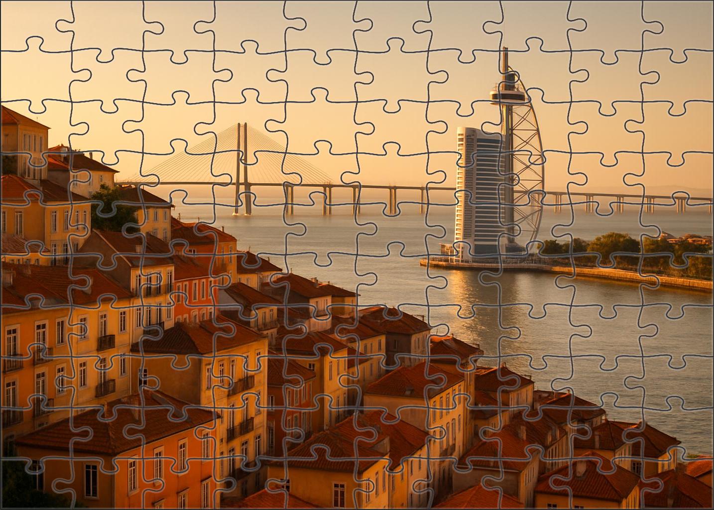 Lisbon Riverfront Skyline Historic Charm Meets Contemporary Revival 300 Piece Puzzle