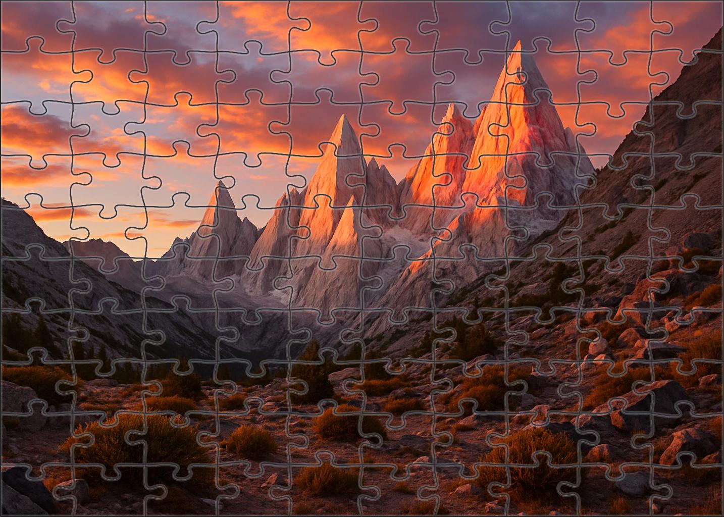 Jagged Quartz Ridge At Sunset Mini Puzzle