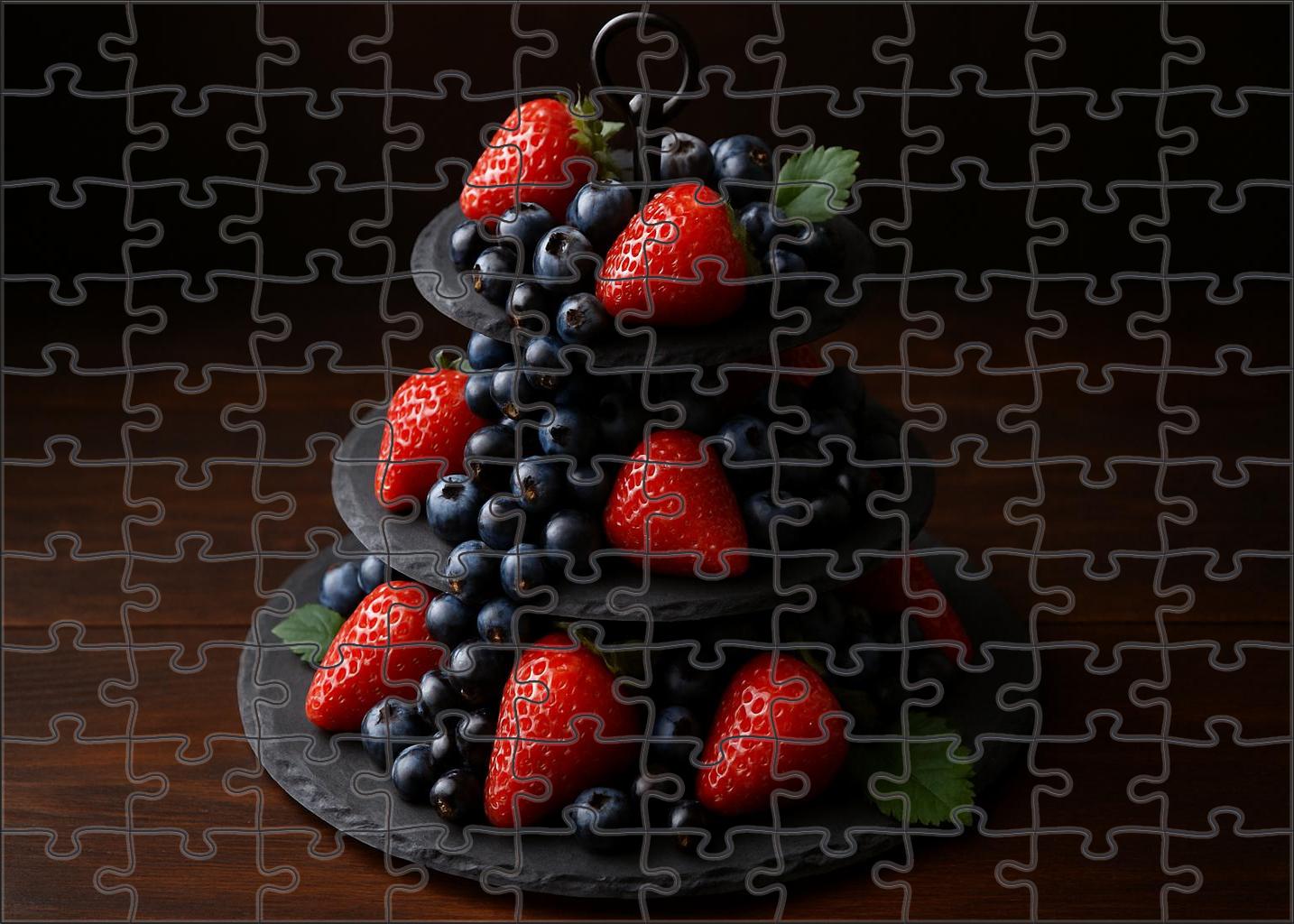 Berry Cascade Flowing Layers Of Strawberries Blueberries And Blackcurrants 500 Piece Puzzle