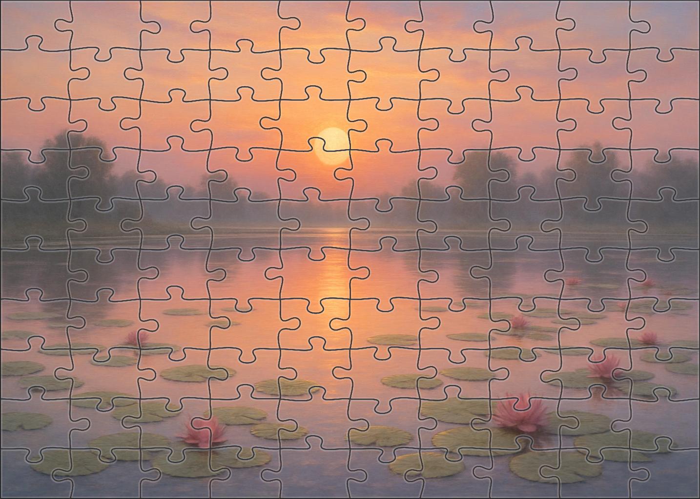 Water Lilies Morning Mini Puzzle
