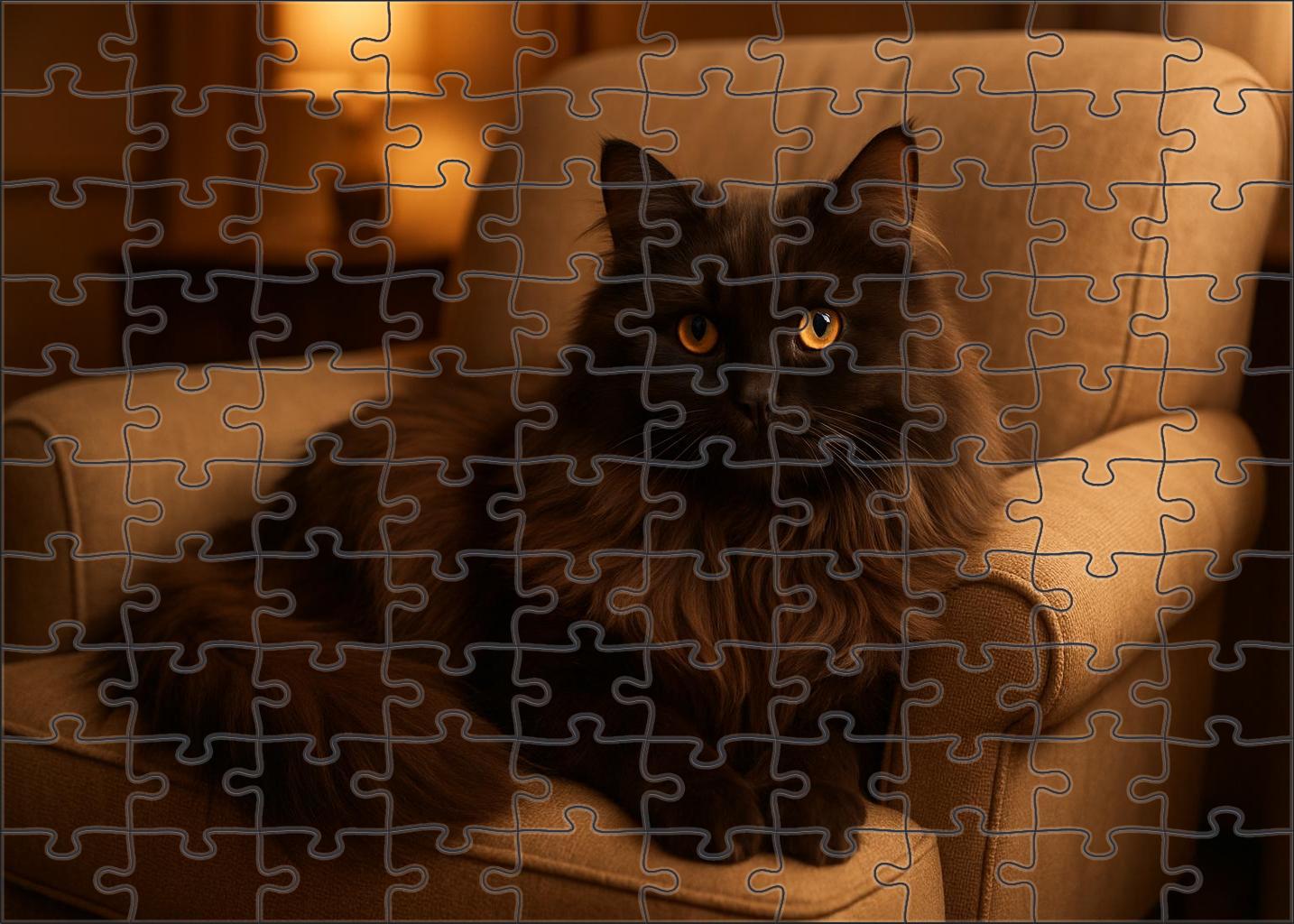 Amber Sable Long-haired Feline With Warm Temperament Puzzle Fun