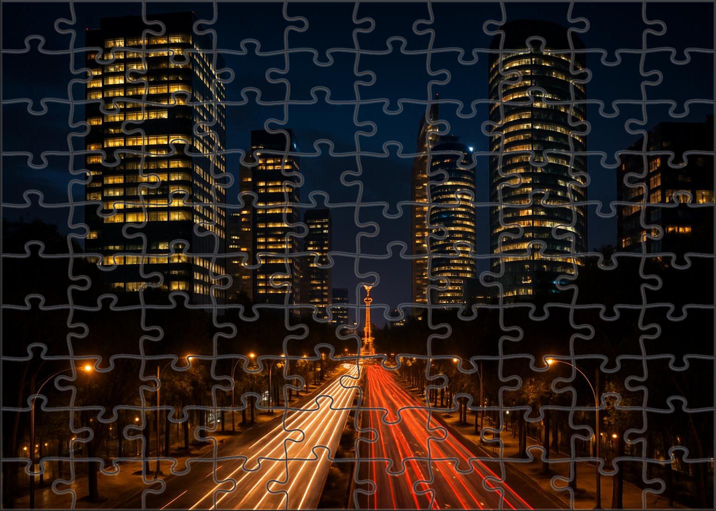 Mexico City Reforma Skyline Dynamic Avenue Of Modernism 100 Piece Puzzle