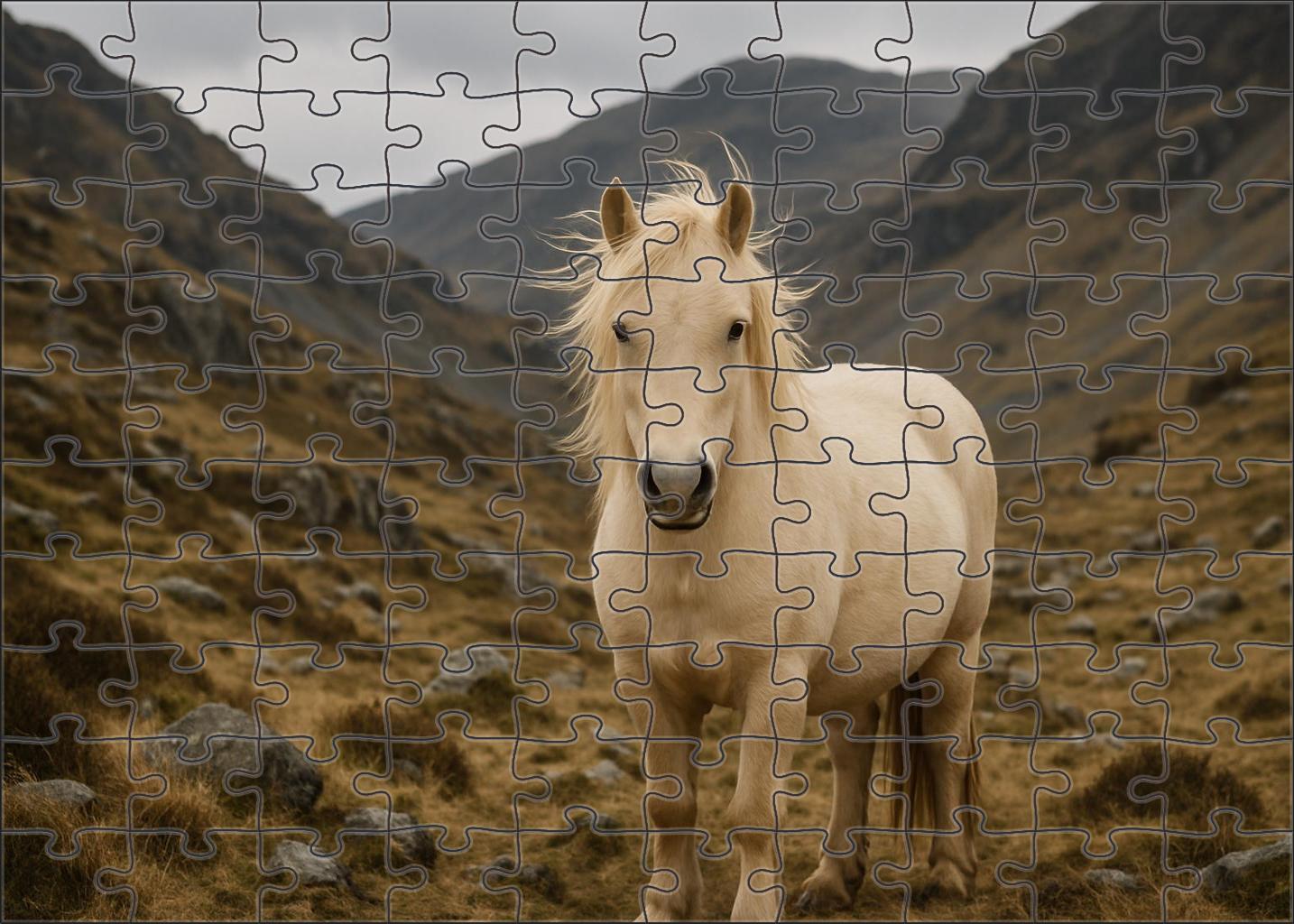 Ivory Dawn Trailblazer Pale Cream Connemara Pony With Steadfast Heart Custom Jigsaw Puzzle