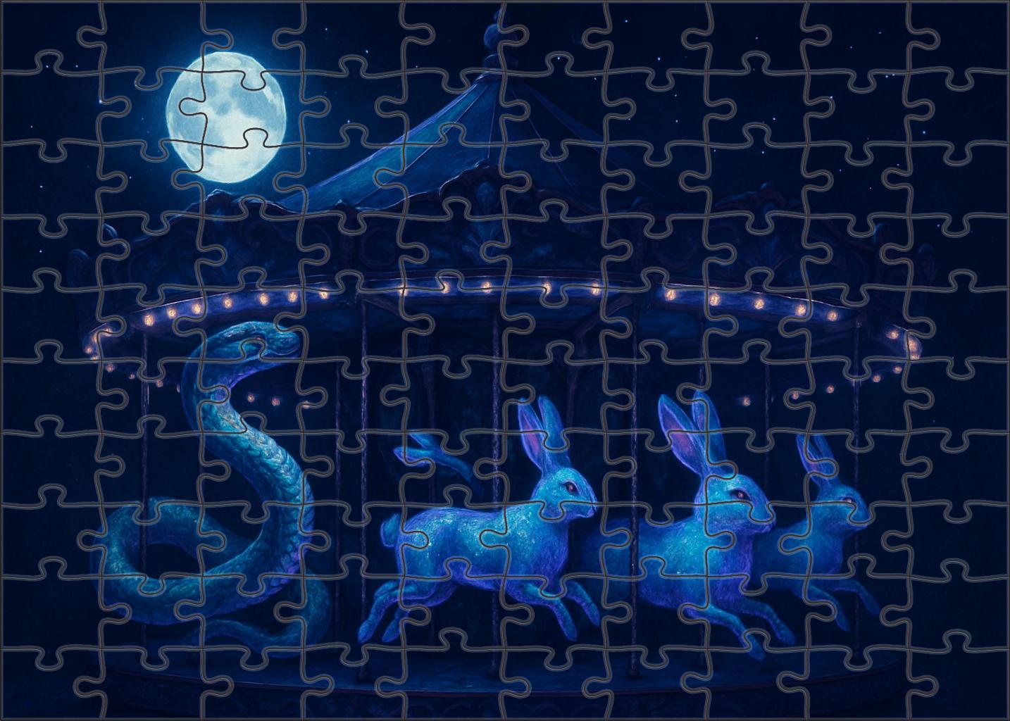 Midnight Carousel Menagerie Large Format Puzzle