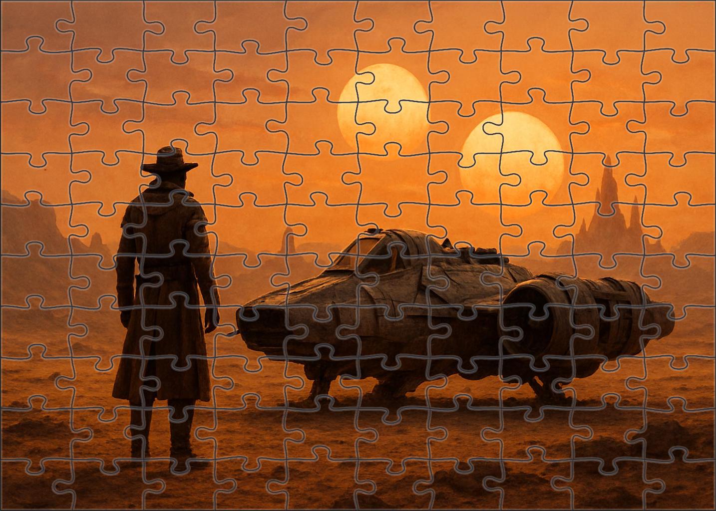 Space Western Outlaw Cosmic Frontier Adventure With Grit And Gunsmoke Premium Puzzle Pieces