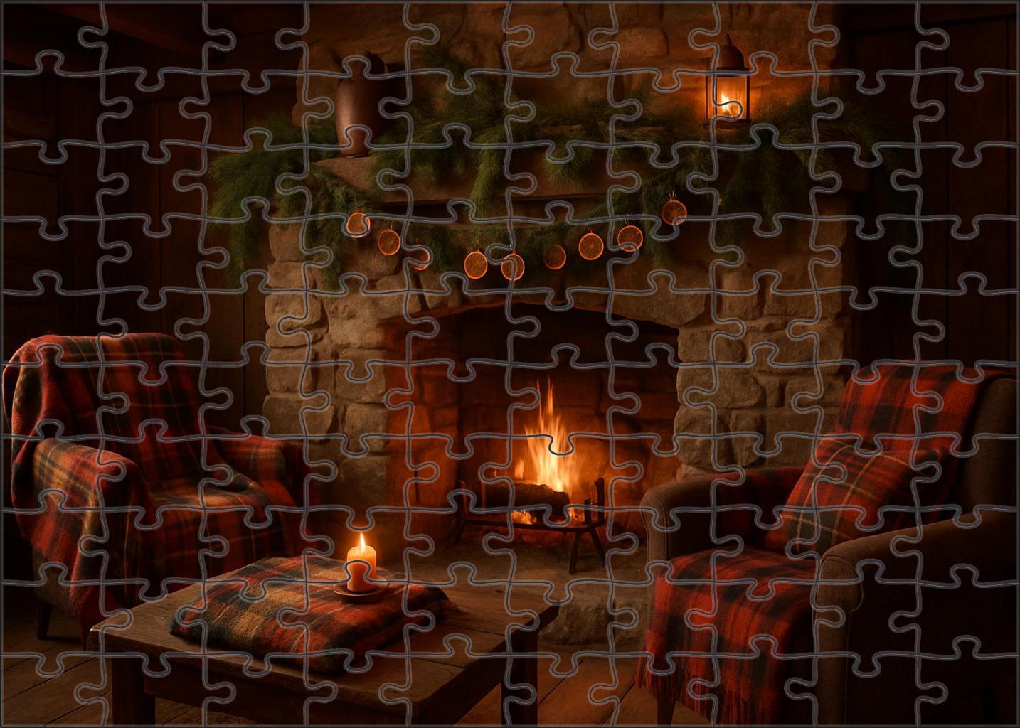 Rustic Winter Hearth Custom Jigsaw Puzzle
