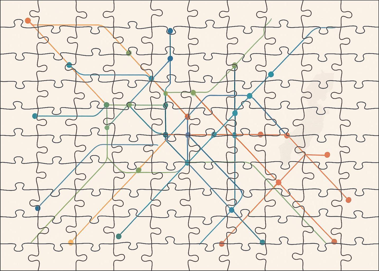 Historic Trade Route Network Schematic Puzzle For Adults