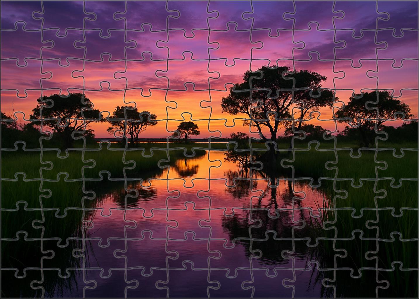Twilight Coastal Marsh Easy Puzzles