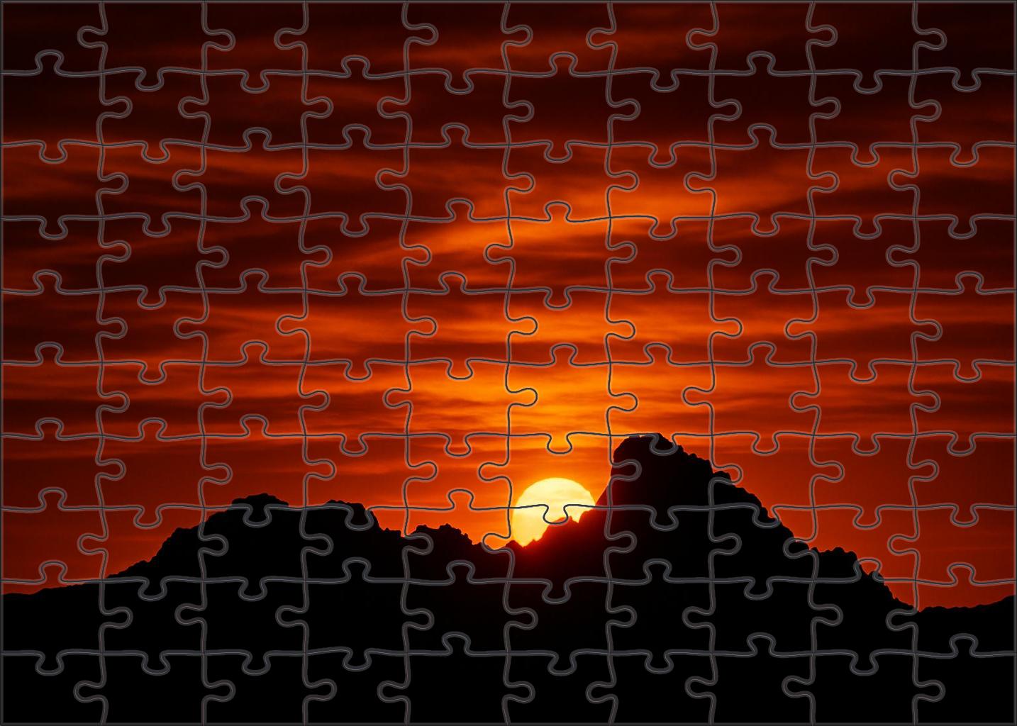 Amber Silhouette Ridge 200 Piece Puzzle