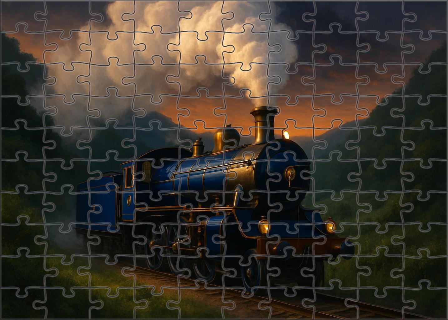 Cobalt Thunder Steam Engine Large Format Puzzle