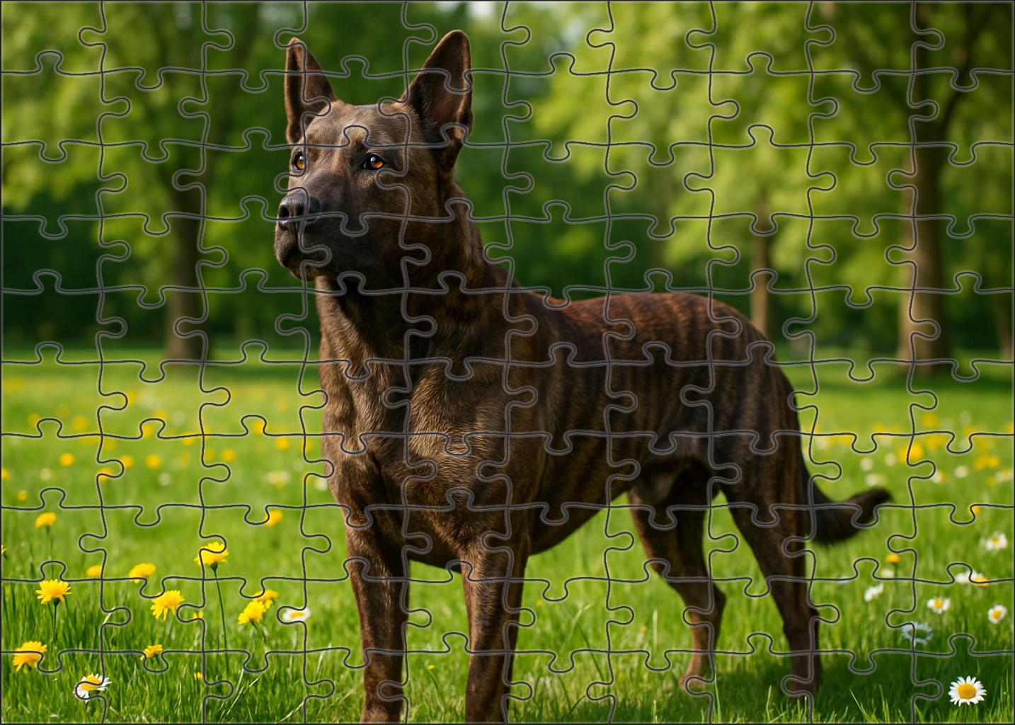 Dusky Brindle Striped Coat Protector With Loyal Heart Custom Jigsaw Puzzle