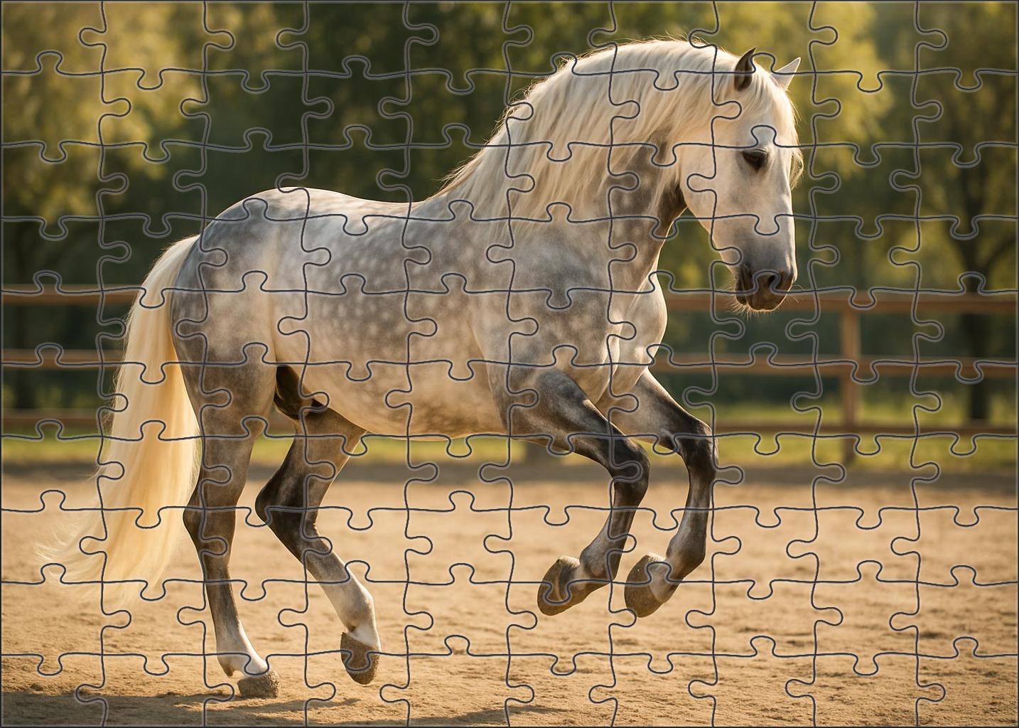 Ivory Cascade Andalusian Gelding Challenging Puzzles