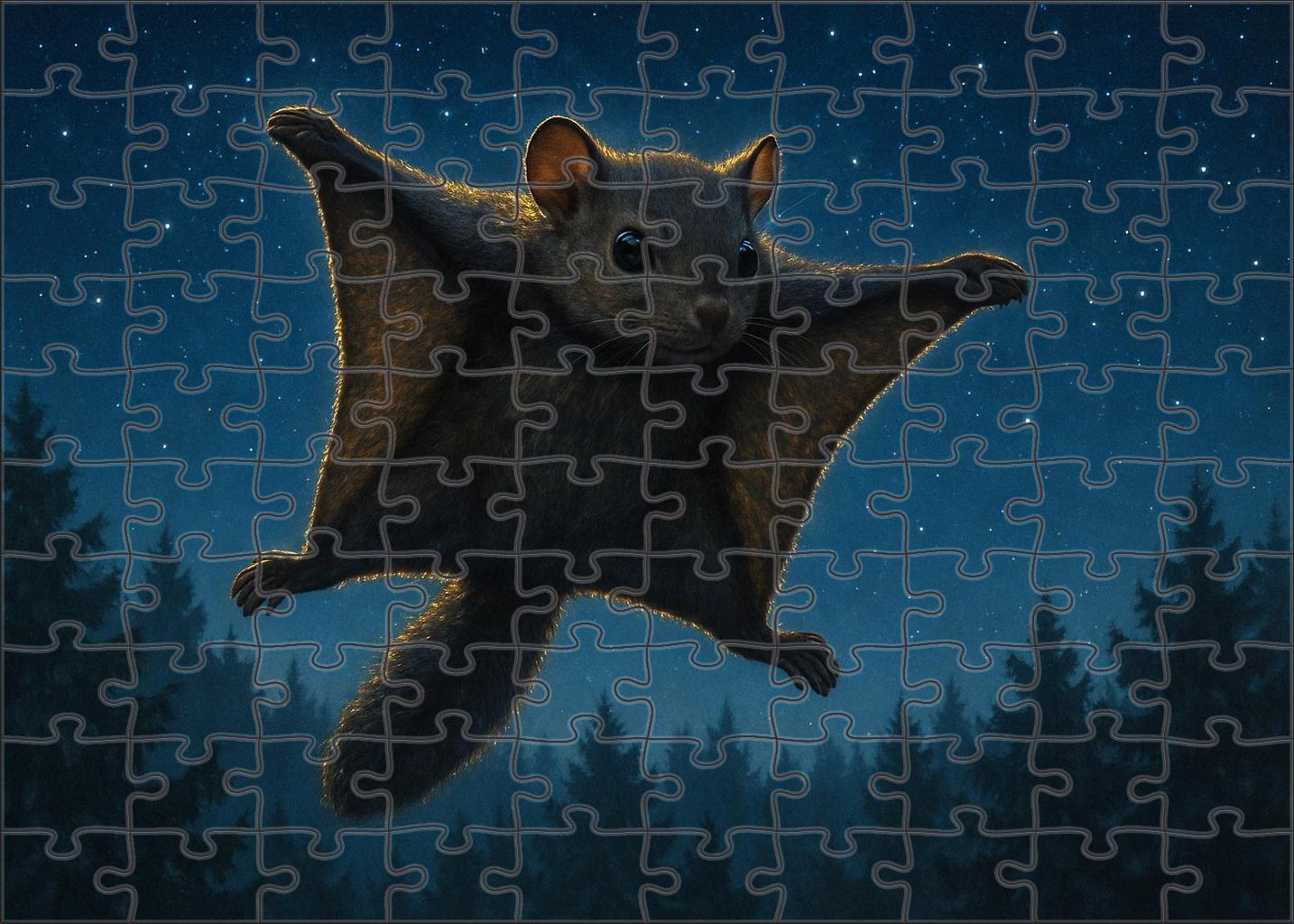 Quartzback Glider Small Mammal With Crystal-like Fur Tips And Extended Membranes Puzzle Fun