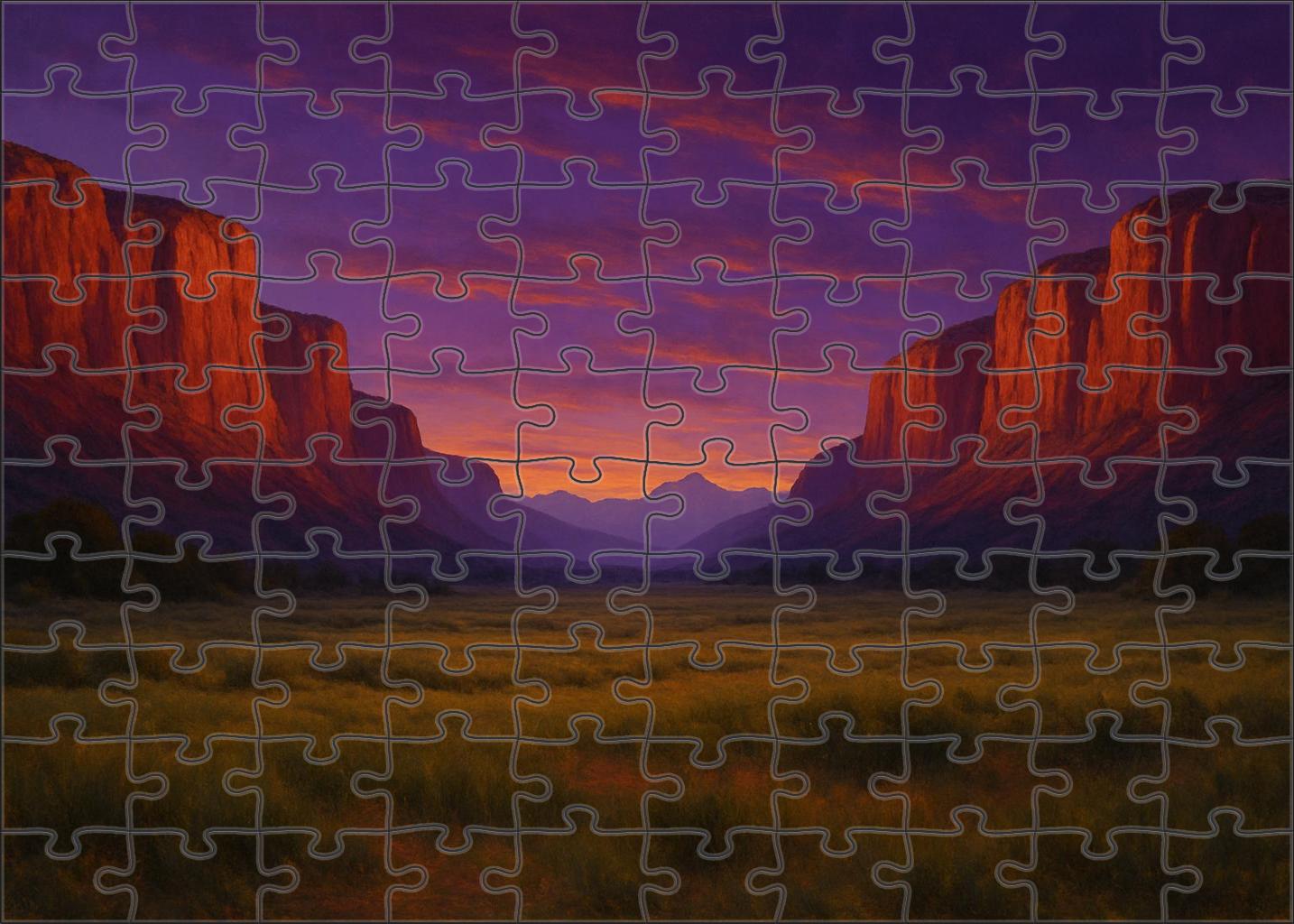 Crimson Valley At Twilight Challenging Puzzles