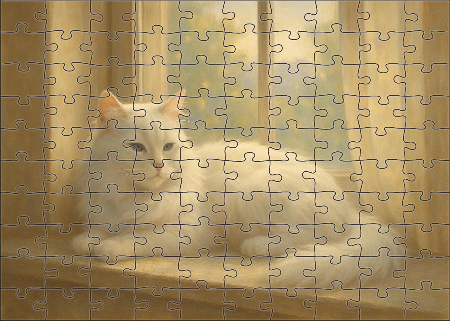 Ivory Mist Silky White Semi-longhair With Serene Temperament 1000 Piece Puzzle