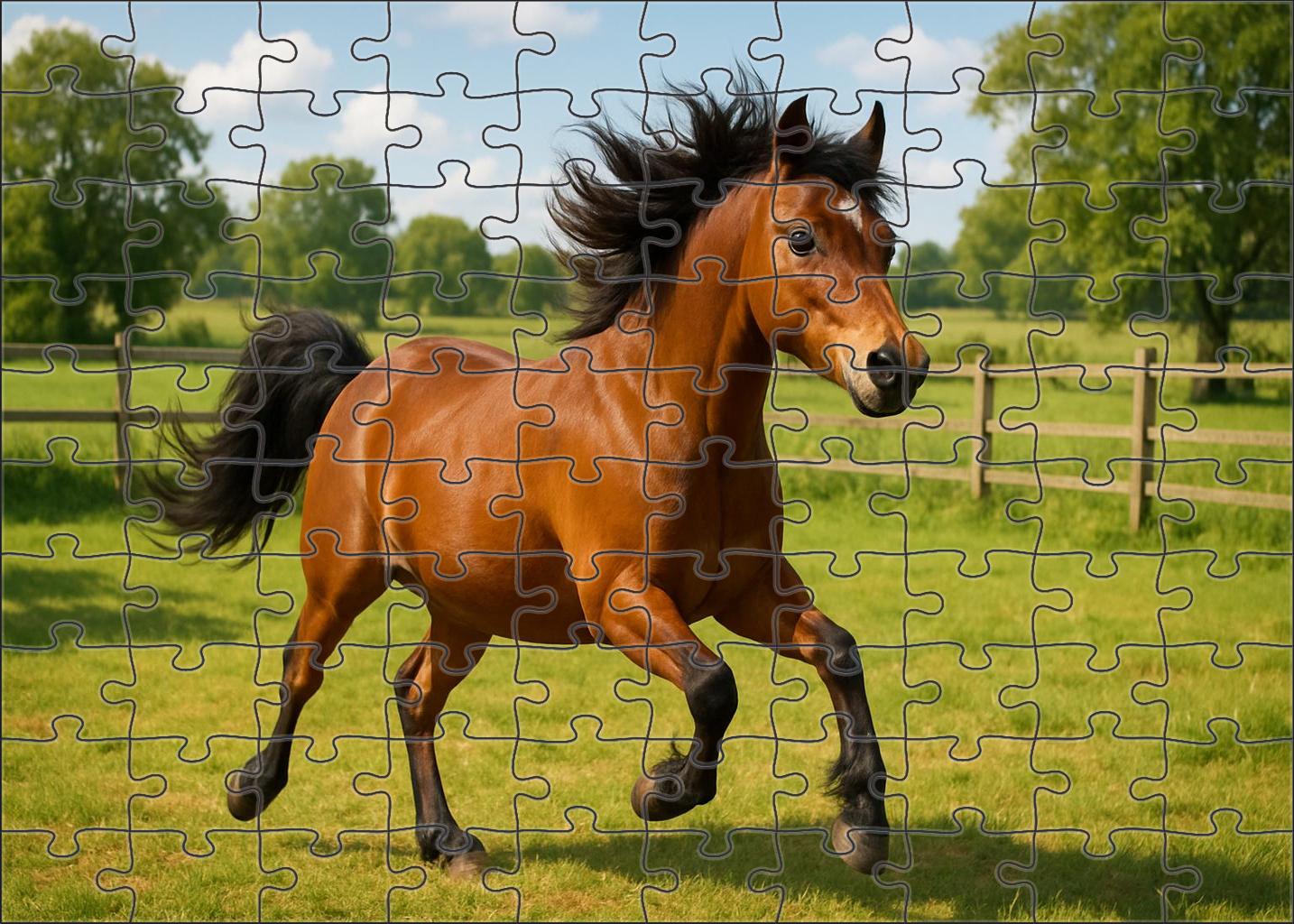 Golden Meadow Pony Vibrant Bay Pony With Spirited Character 500 Piece Puzzle