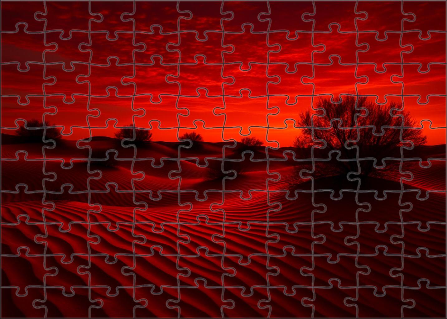Crimson Desert Sunset Premium Puzzle Pieces