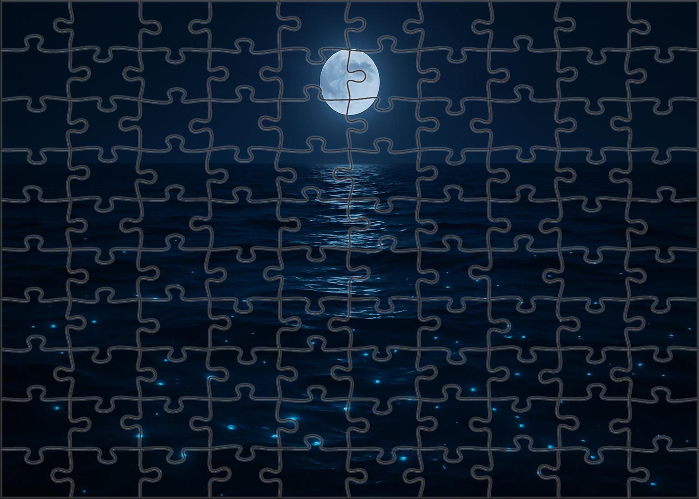 Moonlit Surface Drift Custom Jigsaw Puzzle