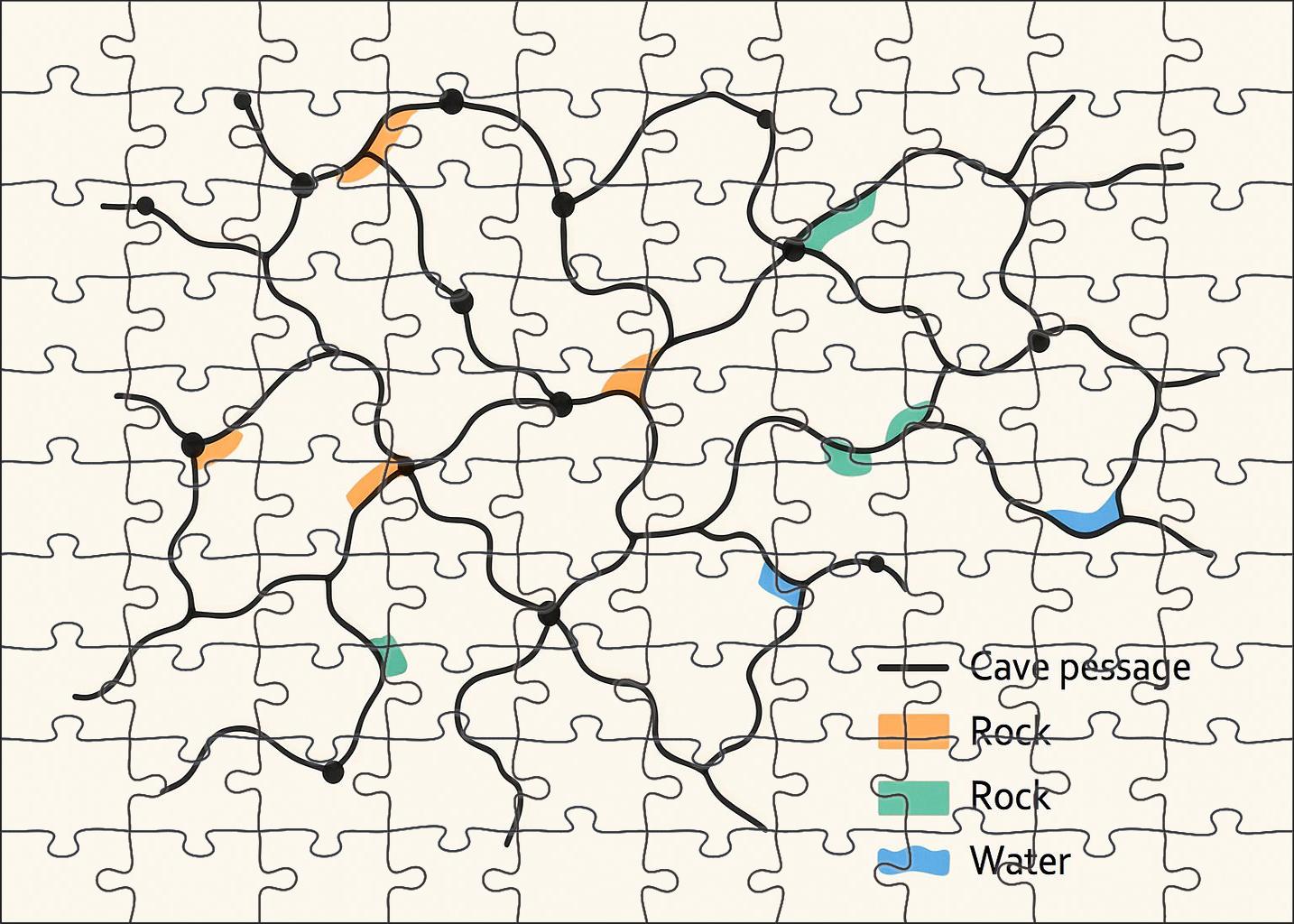 Subterranean Cave Passage Network Diagram 50 Piece Puzzle
