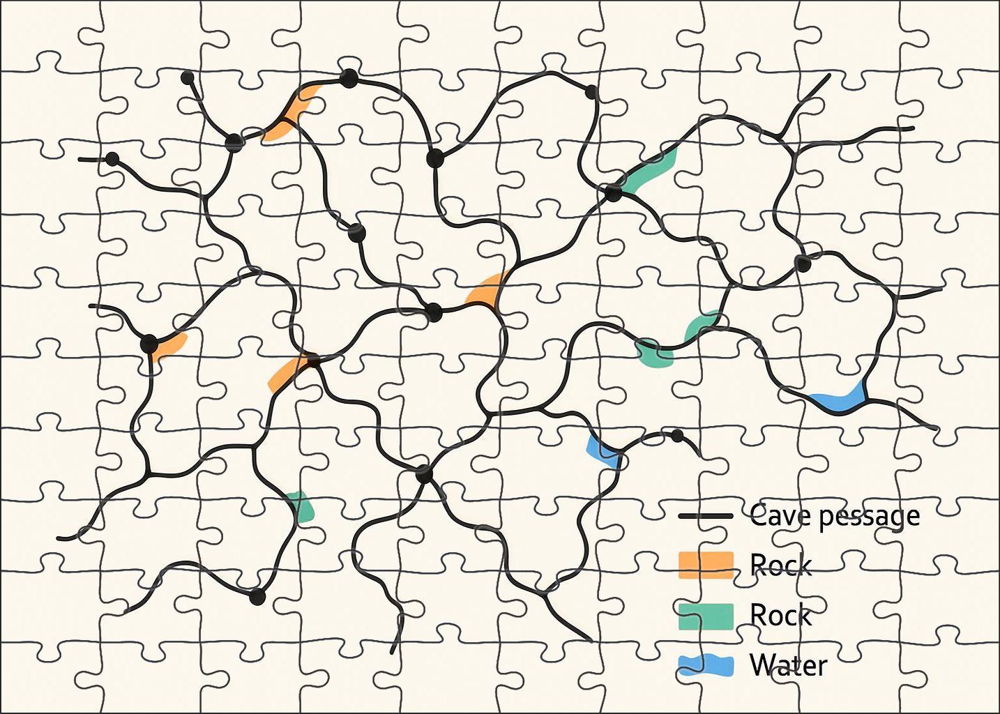 Subterranean Cave Passage Network Diagram 50 Piece Puzzle