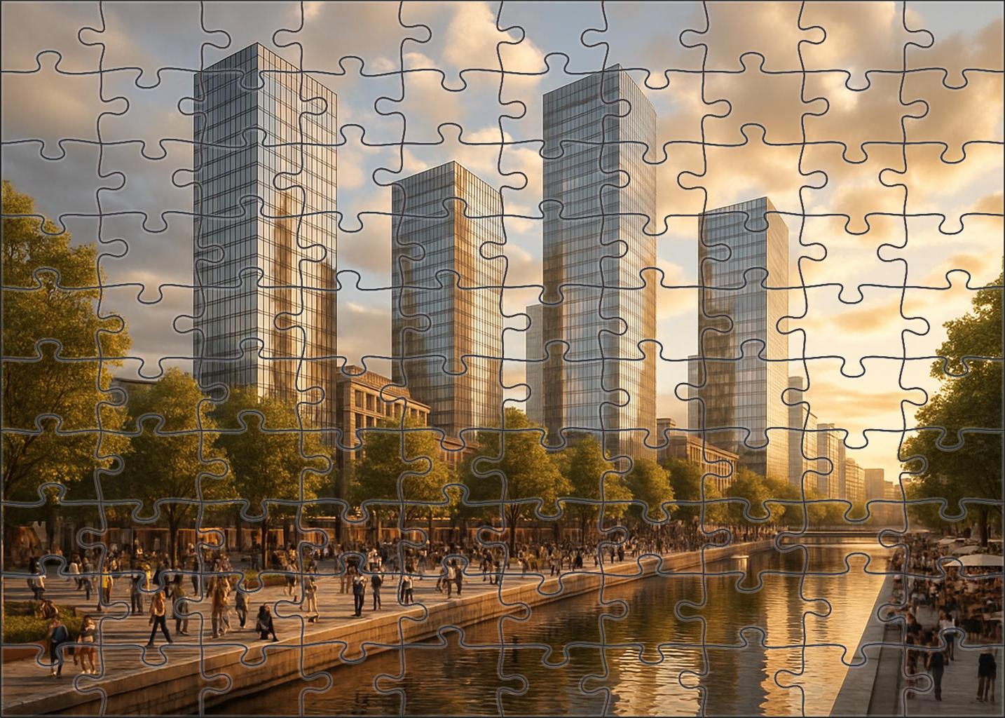 Melbourne Docklands Skyline Waterfront Supertall Cluster Complemented By Innovative Public Spaces Puzzle Challenge