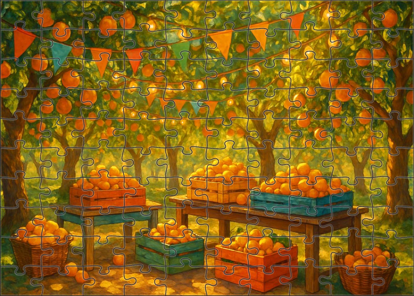Sun-drenched Citrus Orchard Fest Large Format Puzzle